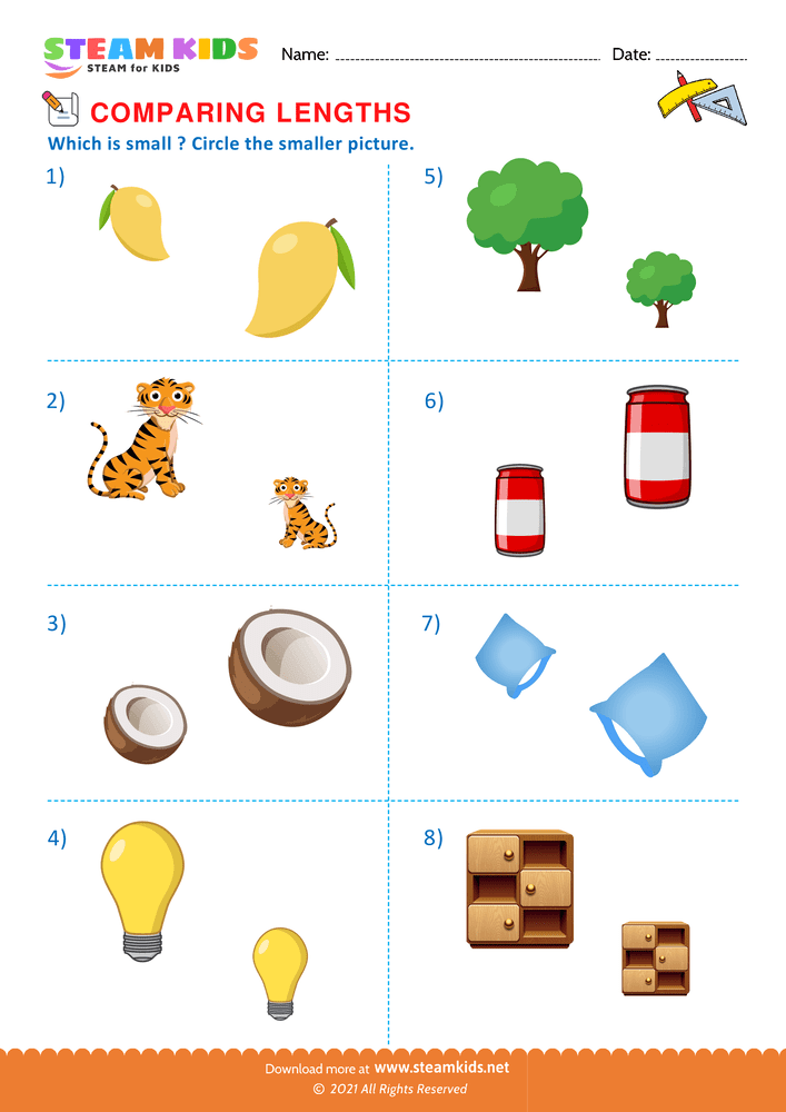 Free Math Worksheet - Langer or Smaller - Worksheet 4