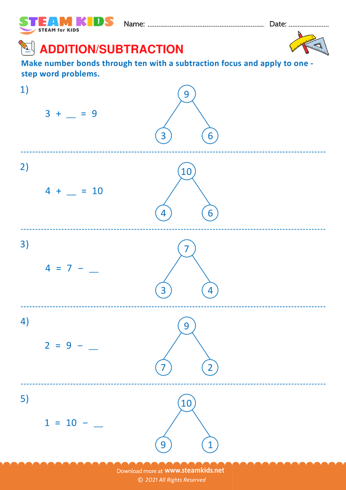 Free Math Worksheet - Add or Subtract - Worksheet 42
