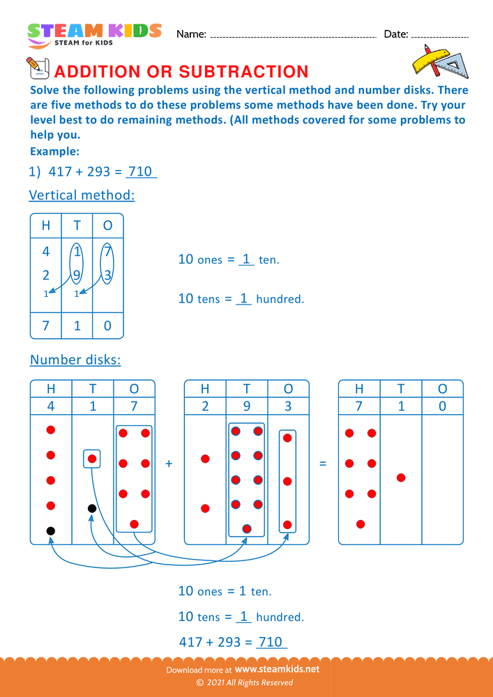 Free Math Worksheet - Solve the Following problems - Worksheet 6