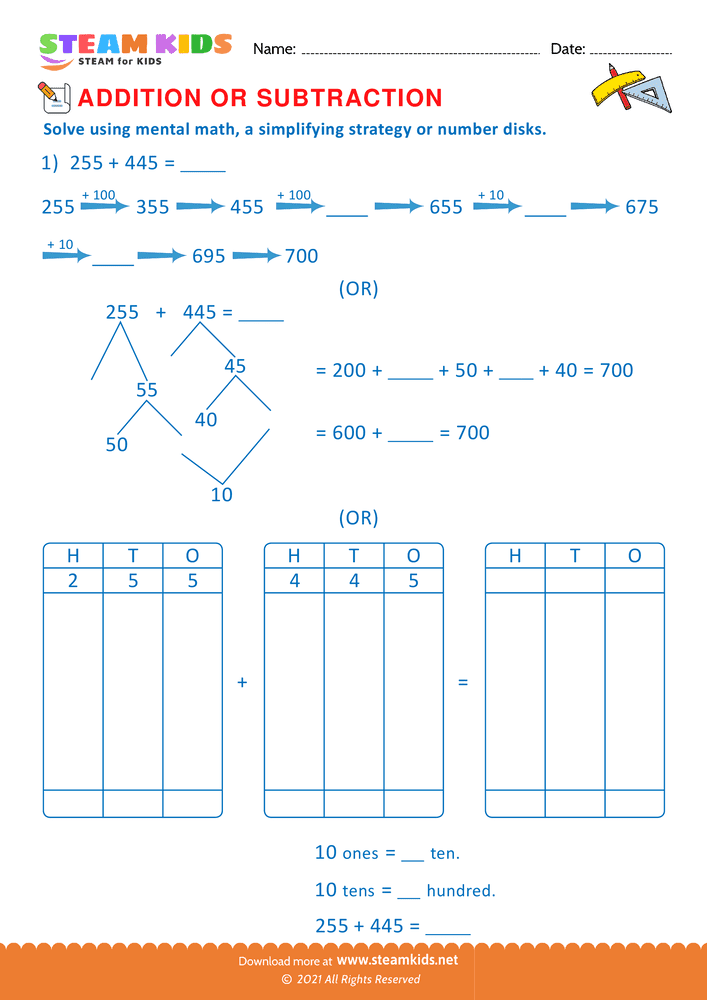 Free Math Worksheet - Solve the Following problems - Worksheet 16