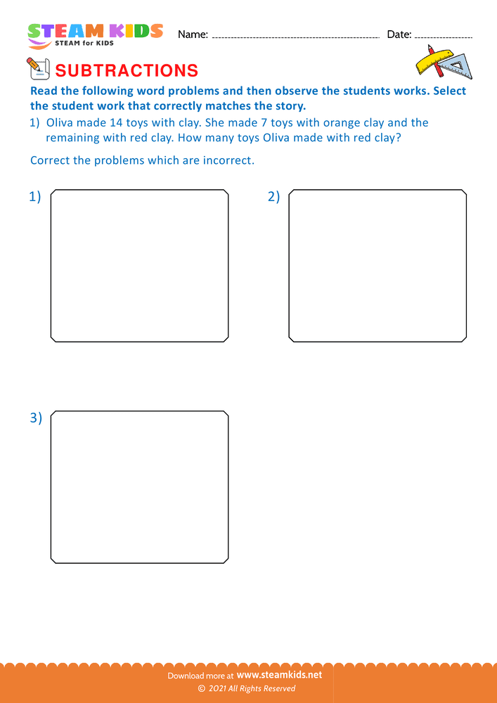 Free Math Worksheet - Fundamebtal operations - Worksheet 8