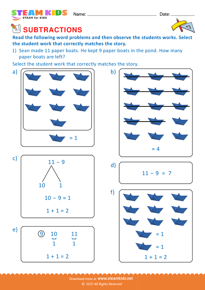 Free Math Worksheet - Fundamebtal operations - Worksheet 9