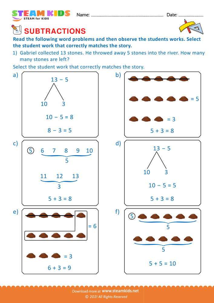 Free Math Worksheet - Fundamebtal operations - Worksheet 11
