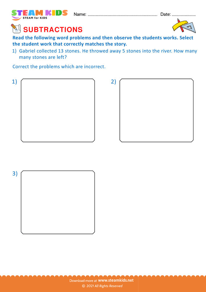 Free Math Worksheet - Fundamebtal operations - Worksheet 12