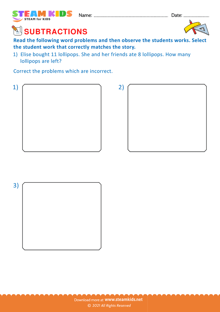 Free Math Worksheet - Fundamebtal operations - Worksheet 20