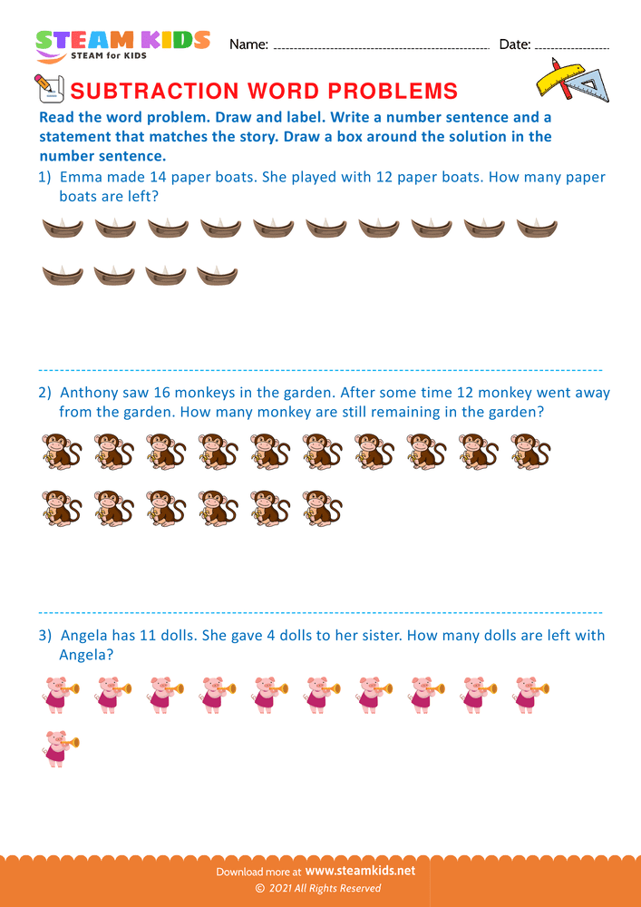 Free Math Worksheet - Draw and label - Worksheet 7