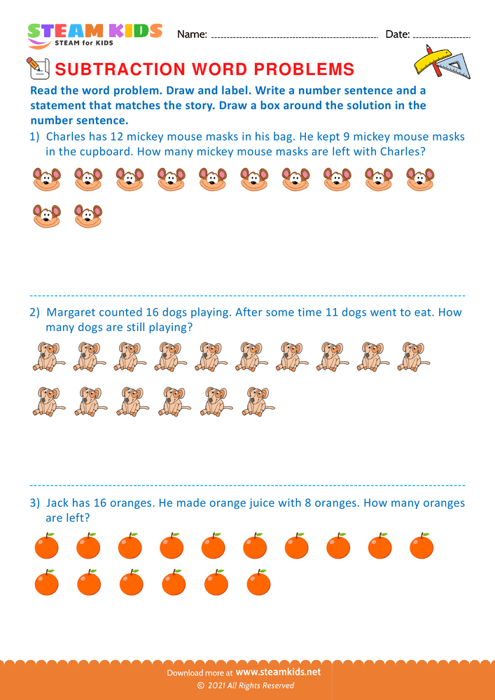 Free Math Worksheet - Draw and label - Worksheet 8