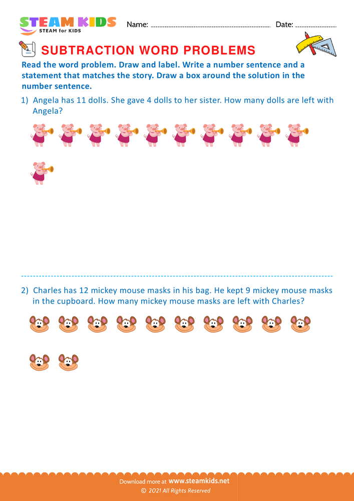 Free Math Worksheet - Draw and label - Worksheet 11