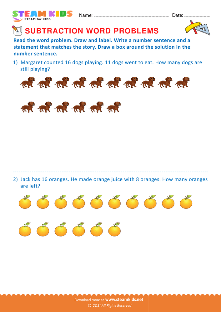 Free Math Worksheet - Draw and label - Worksheet 12