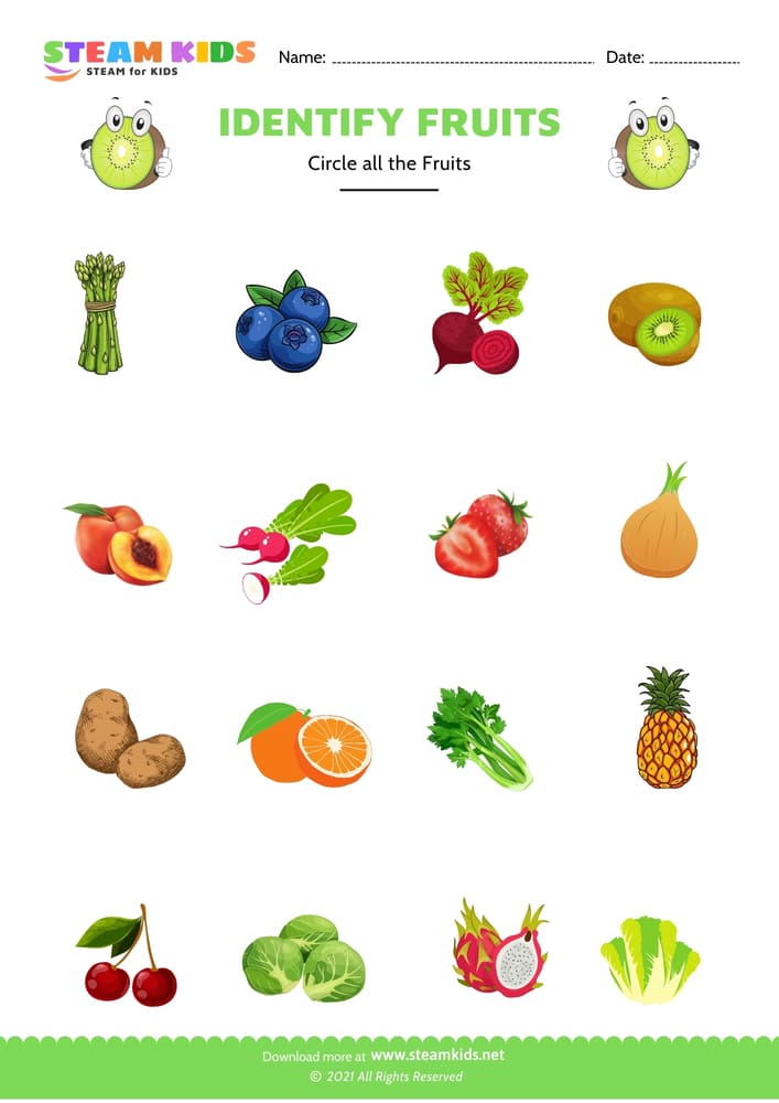 Free Science Worksheet - Identify fruit - Worksheet 4