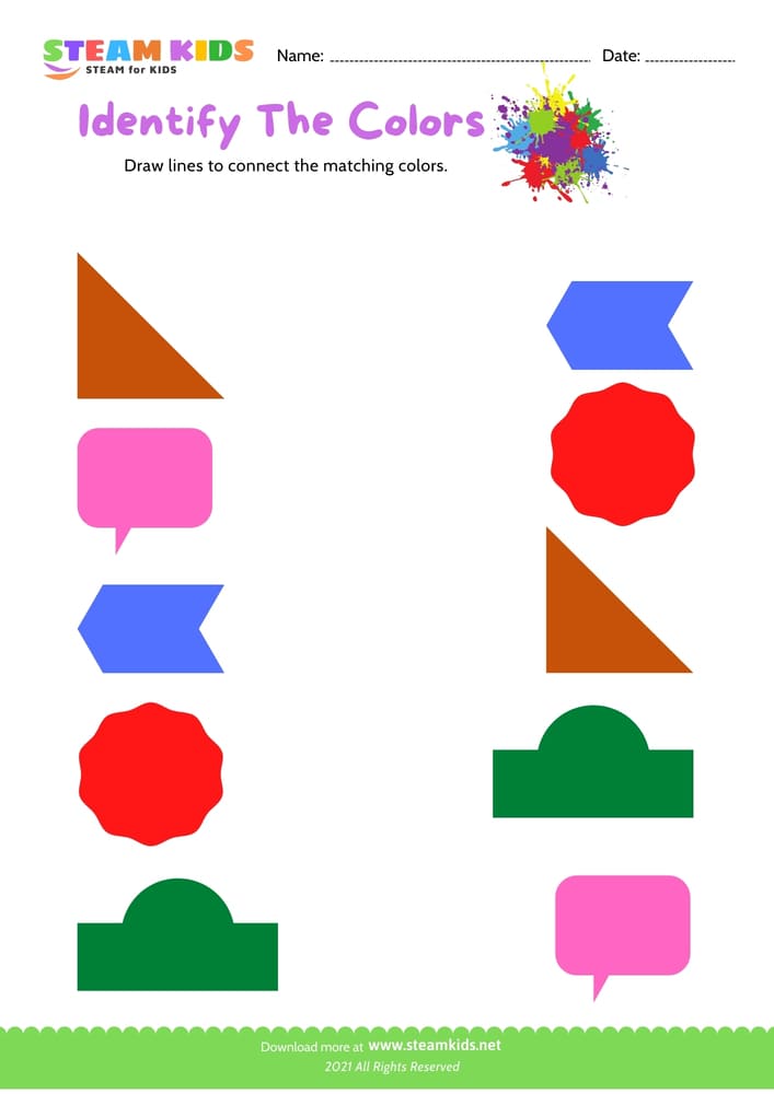 Free Science Worksheet - Identify color - Worksheet 9