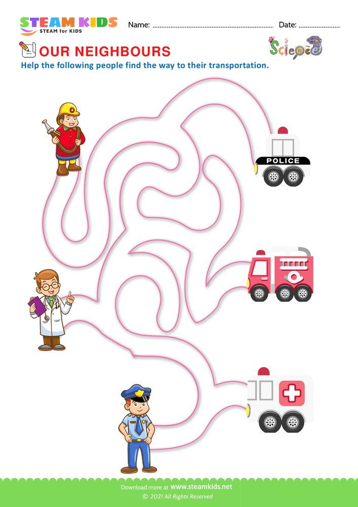 Free Science Worksheet - Our Neighbours - Worksheet 1